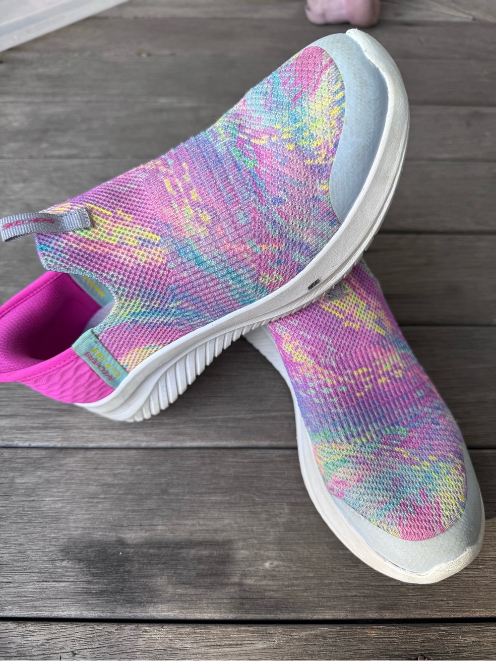 Skechers Kids Slip-On Knit Sneakers - Pink Multi